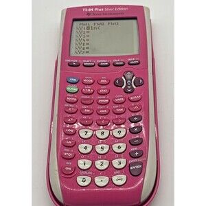 Texas instrument TI-84 Plus Silver Edition Pink with Cover New Batteries READ